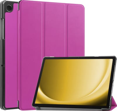 Hoes - Geschikt voor Samsung Galaxy Tab A9 - Dun & Stevig - Trifold Bookcase - Hard Cover - Hardcover Book Case - Tablet Hoesje - Paars
