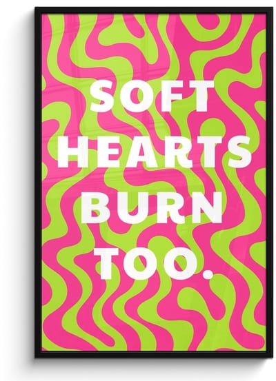 Poster in lijst - Fotolijst 80x120 cm - Posters - Abstract - Quote - Centraal - Roze - Posterlijst zwart - Decoratie - Wanddecoratie woonkamer - Muurdecoratie slaapkamer