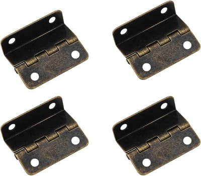 Decoratieve Scharnieren voor Kisten - 4 Stuks Drievoudig Vouw Scharnieren van 41mm voor Deuren, Kasten en Sieradenkisten (Antiek Brons)
