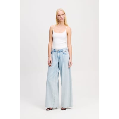 Karl Lagerfeld Wide Leg Blue Denim Pants Light Blue Denim Taglia: W26 | Pantaloni Outlet | Donna | Blu
