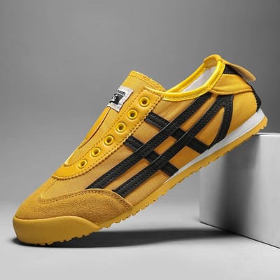 Chaussures Décontractées pour Hommes à la Mode Chaussures de Course Légères en Tissu Chaussures de Sport d'Extérieur Confortables pour la Marche Chaussures de Jogging Respirantes 37 yellow