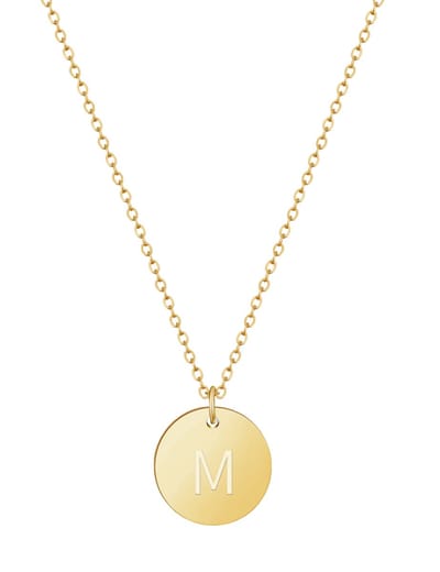 good.designs Ketting 18 K verguld met lettermunt M