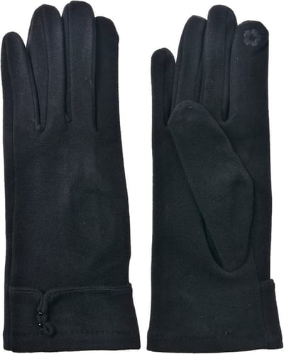 Clayre & Eef Handschoenen Winter 9x23 cm Zwart Polyester