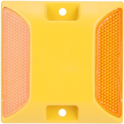 6 PCS Réflecteurs de Route en Plastique Jaune Double Marqueurs de Borne de Chaussée de Rue Allée yellow