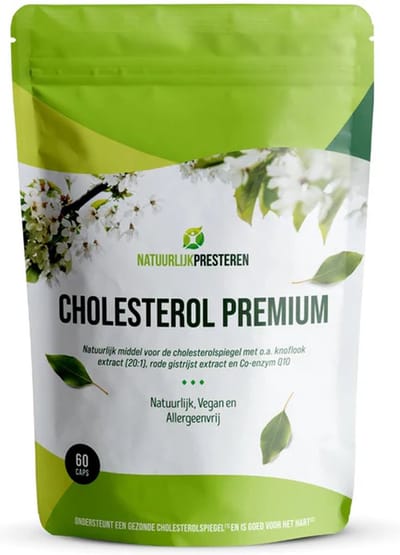 Cholesterol Premium - Geurloos Knoflook Extract (20:1) - Rode Gistrijst - Monacoline K - Co-enzym Q10 - 60 caps