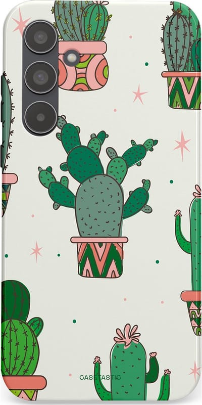 Casetastic Hoesje Geschikt voor Samsung A55 - Stijlvolle Beschermende Duo-layer Case - Zonnige Cactus