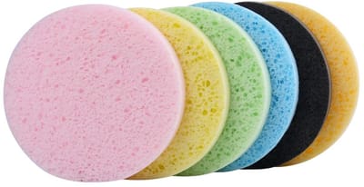 ONF3 - Gezichtssponzen - Natuurlijke Cellulose - Herbruikbaar - Gemengde kleuren - Make-up Remover - Geschikt voor Gezichtsreiniging - 50 Stuks