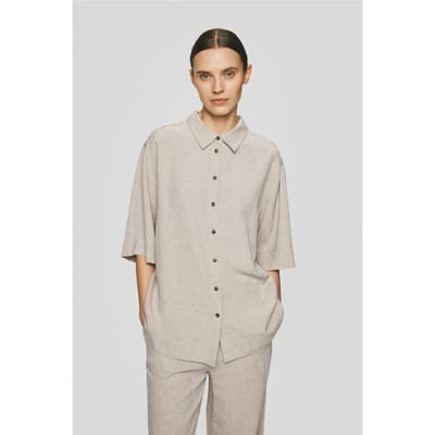 MSCH Copenhagen Mschviana Ginia 3/4 Shirt Dames - Jurken - Beige - Maat M/L