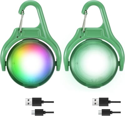 Luminous Hondenhalsband Set van 2, Oplaadbaar met 3 Flitsmodi, Waterdicht en Veilig voor Nachtwandelingen met Honden