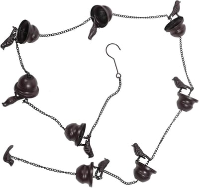 Regenketting - Decoratieve ketting - Waterafvoer - Gemaakt van ijzer - 240 cm lengte - Donkerbruin