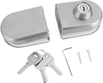 RVS Glasturklink met Slot en Sleutelbevestiging Zonder Boren voor Badkamer en Thuis