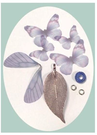 Real Leaves & Organza Butterflies Set