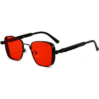 Nieuwe Vierkante Kleine Montuur Zonnebril Modieuze Mannen Retro Steampunk Bril UV400 Rijden Zonneklep 1PC