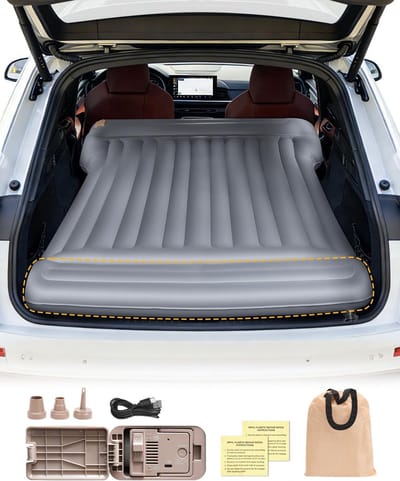 Auto Luchtbed - Opblaasbaar Matras - Kamperen Auto - Universele Pasvorm - 183x132x10cm - Grijs