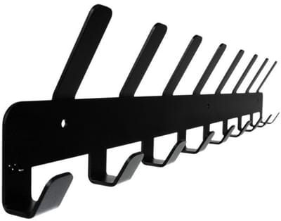Wandkapstok 17 haken - 48 cm - Inclusief bevestigingsmateriaal - Kapstokken - RVS - Muur / Wand Kapstok - Hangende Design Muurkapstok - Handdoekrek - Mat Zwart - Metaal