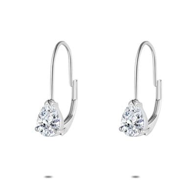 Twice As Nice Oorbellen in zilver, druppel zirkonia
