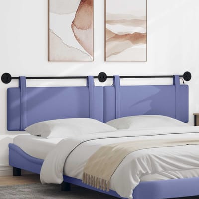 vidaXL - Hangend - hoofdbord - Jeans - Blauw - Stof