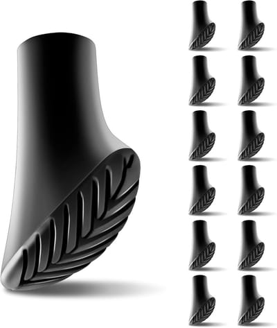 SnelShoppen - Pack van 12 Rubber Buffers voor Wandelsokken, 11 mm Puntbescherming voor Nordic Walking en Trekkingstokken, Goede Grip, Hoge Kwaliteit R