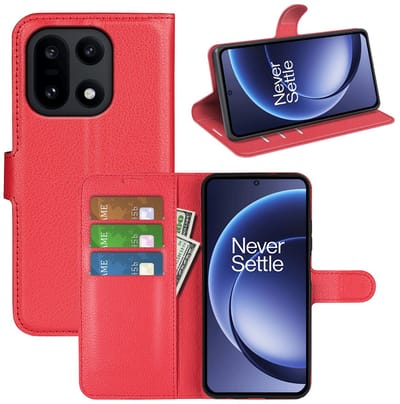 MobyDefend Hoesje - Geschikt voor OnePlus 15 - Kunstleren Wallet Book Case (Sluiting Voorkant) - Rood