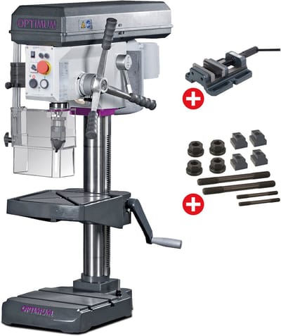 Tafelboormachine boren tot ø 24 mm MK2 850W 230V 7 snelheden + boorklem + set spanbouten Optidrill