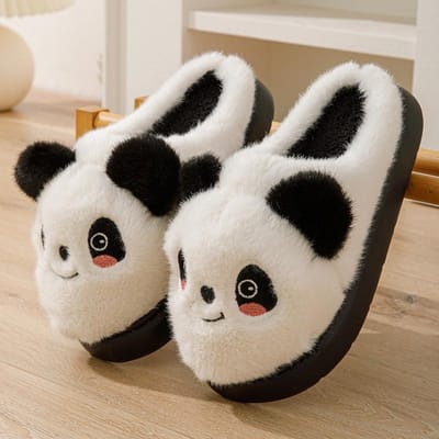 Dames Pantoffels Schattige Panda Dierenpantoffels Meisjes IJsbeer Huis Warme Schoenen Vrouwelijke Pluche Winter Katoenen Pantoffels 40-41 beige