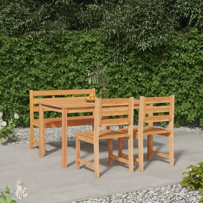 vidaXL - 4-delige - Tuinset - massief - teakhout
