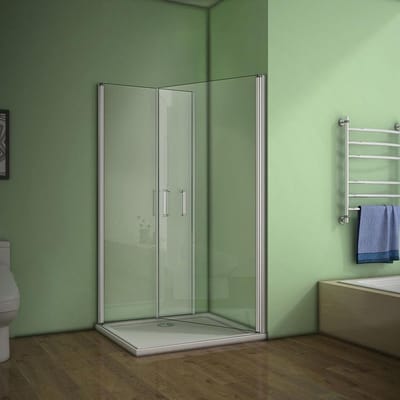 80x76x185cm,2x douchedeur,douchecabine douchewand hoekinstap draaideur draaideur ESG glazen douche