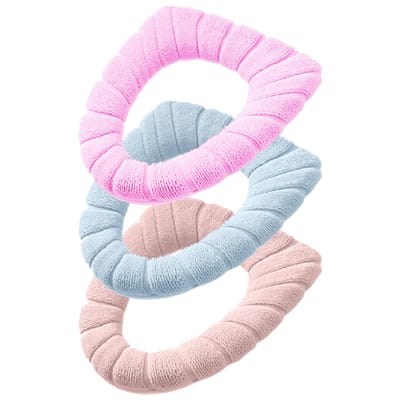 Toiletbril Overtrek - Warme Acrylvezel - Wasbaar & Herbruikbaar - Elastisch Voor Ronde & Ovale Wc's - Winter Badkamer Accessoires - Roze/Blauw/Beige - 3 Stuks