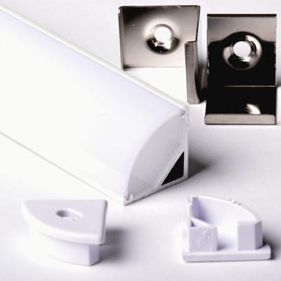 Aluminium Profiel voor LED-strips 2m met Ronde Hoek en Afdekking