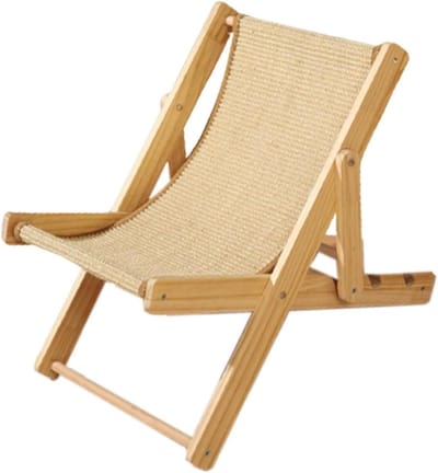 Kattenbed Houten Fauteuil - Kattenstoel Ligstoel - Rusten en Spelen - Verstelbare Hoogte - 49 x 33 x 35 cm