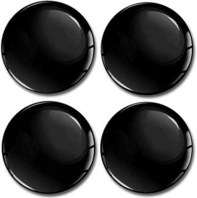 SnelShoppen - 4 x 60 mm 3D Gel Stickers, Zelfklevende Resin Auto Wieldeksels, Zwarte Silicone Hubcaps voor Universeel Gebruik