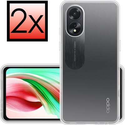 Hoesje - 2 Stuks - Geschikt voor OPPO A38 - Sterk & Shockproof - Case Siliconen - Back Cover - Telefoon Hoes - Transparant