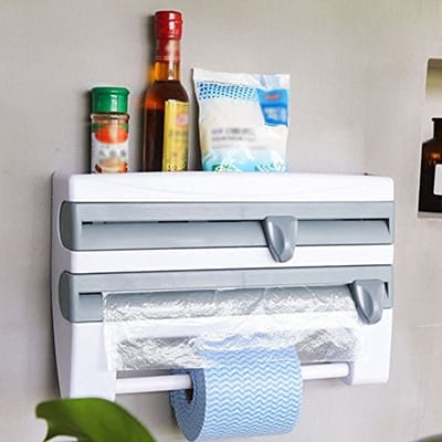 Dailygoods- Toiletpapierhouder met 3 niveaus - Keukenrolhouder - Transparante folie - ABS-kunststof - Ergonomisch ontwerp - Efficiënte organisatie