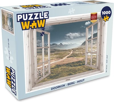 Puzzel Doorkijk - Berg - Hout - Legpuzzel - Puzzel 1000 stukjes volwassenen