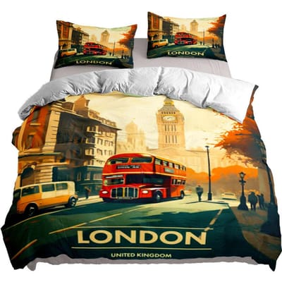 Rainny London Housse de Couette Classique Ensemble King Queen Double Full Twin Simple Taille Ensemble de Linge de Lit 135x200cm beige