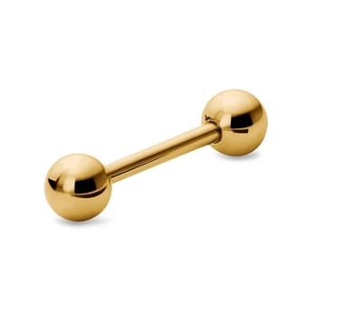 Lev Sieraden - Goud kleurig - chirurgisch stalen - Micro barbell piercing - 0.8mm dik met 4 mm balletjes - Wenkbrauw piercing