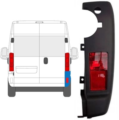 Achterbumper hoek met lamp voor Opel Movano 2021-2026 / Rechts / Set