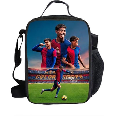 Lunchtassen L-Lamin Yamal Voedselbewaartassen Thermische Tas Voetbalster Geïsoleerde Lunchcontainer Lekvrije Draagtas Lunchbox