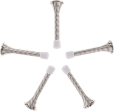 Set van 5 Zilveren Verende Deurstops voor Wandbescherming