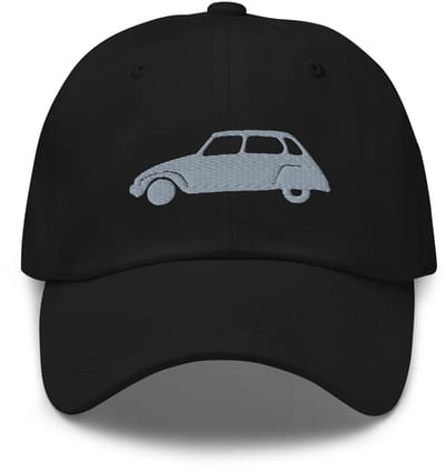 De2pktjes - Geborduurde Citroën Dyane pet - Zwart