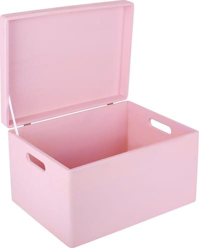 Creative Deco XXL Grote Houten Doos Opbergdoos Roze | 40 x 30 x 24 cm | met Deksel en Handvatten | Kerst, Kerstmis Cadeau