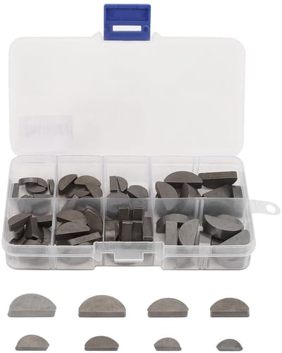 Dailygoods- Woodruff Sleutelset 80 Stuks - Roestvrij Staal - 8 Maten - Opbergdoos - Nationale Norm - 100% Nieuw