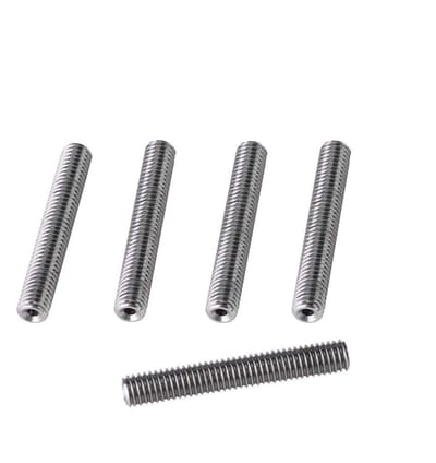 Dailygoods- Mondstuk 5 Stuks - M6x40mm/50mm - 6 mm Schroefdraad - RVS - PTFE Buis - Geschikt voor 1,75 mm Filament - Extruder