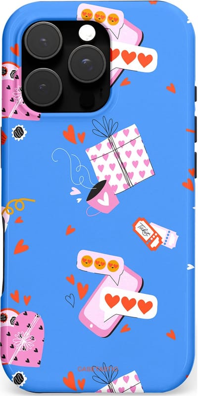 Casetastic hoesje geschikt voor Apple iPhone 16 Pro - MagSafe - Dubbellaagse bescherming - Romantische Date - Fashion Case - Lavendel Wit