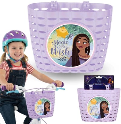 DISNEY WISH Asha Fietsmand, stuurmandje voor kinderen, meisjesmandje voor fiets, step 20x15x16 cm