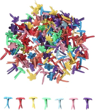 200 Stuks Mini Bloem Scrapbooking Bradjes: Decoratieve Sluitingen voor Knutselen en Papierwerk