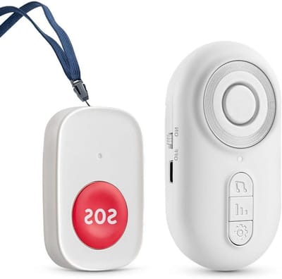Verzorger Pager - Noodoproep Systeem - Hulp Inschakelen - Draadloze Signaalpenetratie - 13 x 9 x 6 cm - Wit