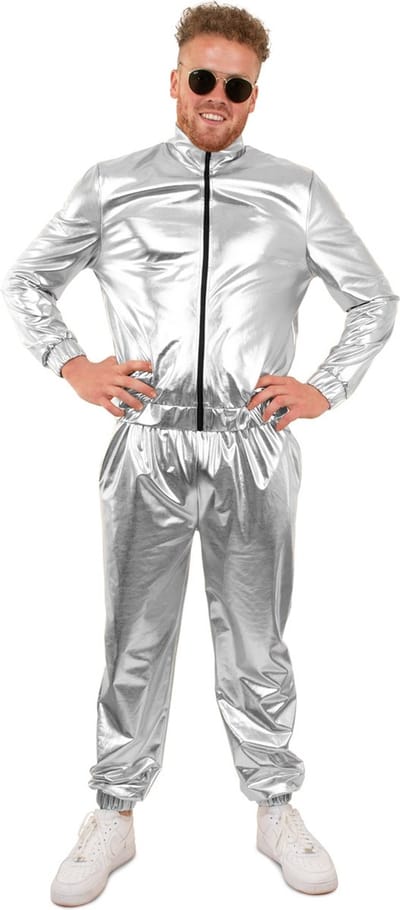 Retro Trainingspak Zilver Space Attack Heren - Man