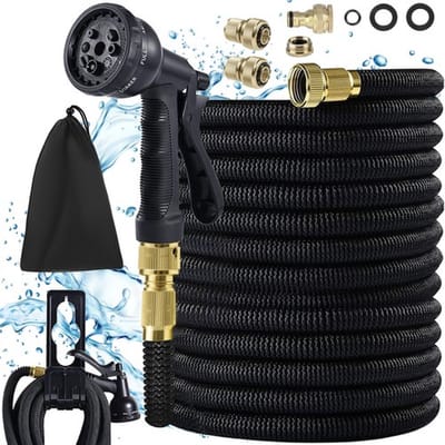 Puiquality Flexibele Tuinslang 5 tot 15 meter - Uittrekbare Tuinslangen 8 Sproeistanden - Magic Garden Hose Tuinslanghouder - Elastische Tuinsproeier