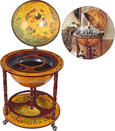 ApexArte® Globebar - Wereldbol bar - Whiskey Set - Bijzettafel - Authentiek